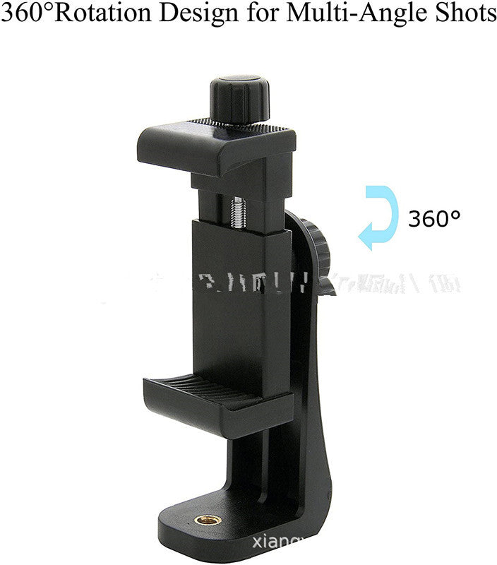 Compatible with Apple, Mobile Phone Clip Tripod Pan Tilt Transfer Self Timer Live Broadcast Bracket Fixing Clip