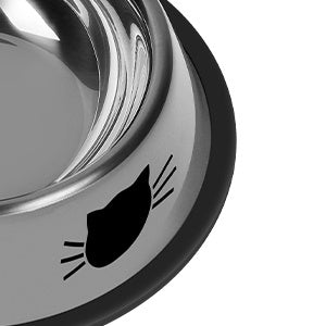 Pet Bowls For Small Cats, Non-Slip Stainless Steel Cat Food Bowls With Removable Rubber Base