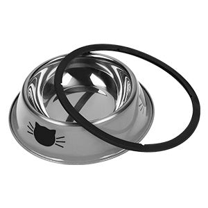 Pet Bowls For Small Cats, Non-Slip Stainless Steel Cat Food Bowls With Removable Rubber Base