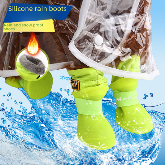 Dog Shoes Silicone Rain Boots Teddy Bear Small Dog Foot Cover Rain Boots Pet Waterproof Non-slip Non-slip