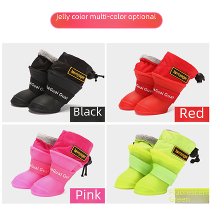 Dog Shoes Silicone Rain Boots Teddy Bear Small Dog Foot Cover Rain Boots Pet Waterproof Non-slip Non-slip